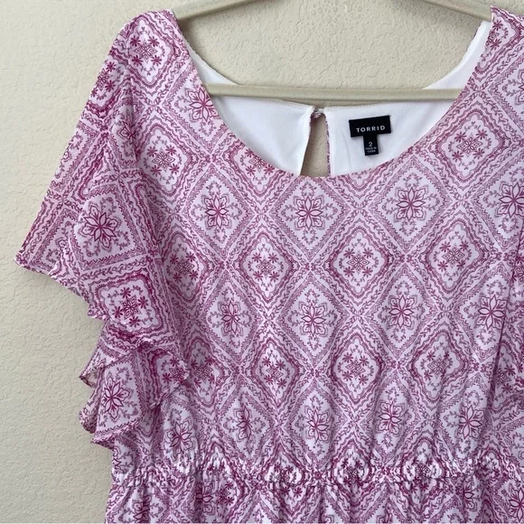 Torrid 2X Mini Chiffon Printed Skater Dress - Picture 5 of 13